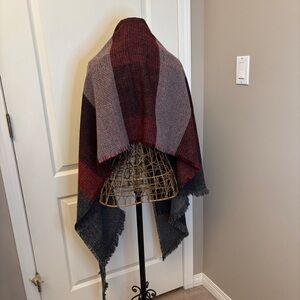 Fraas Reversible Red and Gray Soft Cozy Wrap Scarf